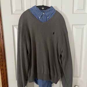 Ralph Lauren Charcoal V-Neck Sweater
